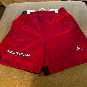 St. John’s (red & blue) Jordan basketball shorts size XL  sewn on Jordan logo